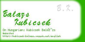 balazs kubicsek business card